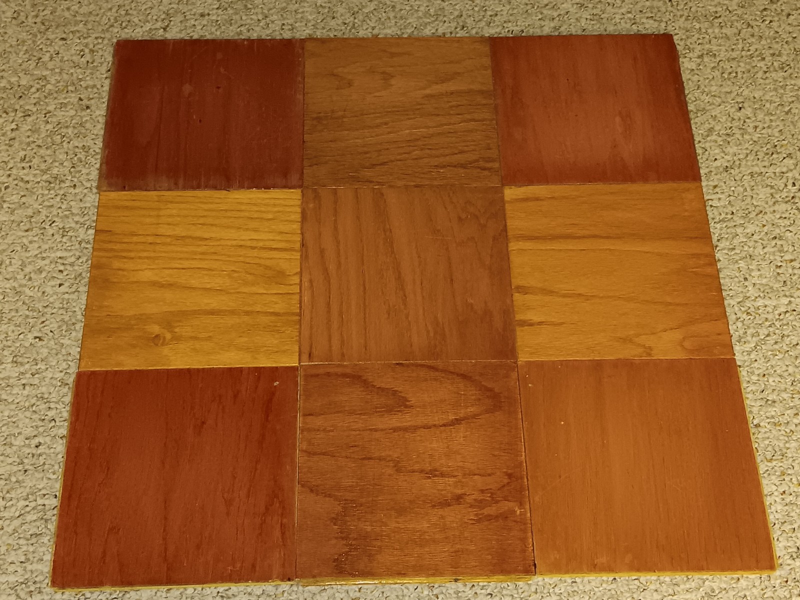 9 USED Vtg. BRUCE Oak 9×9 Parquet Floor Tiles REFINISHED flooring MCM