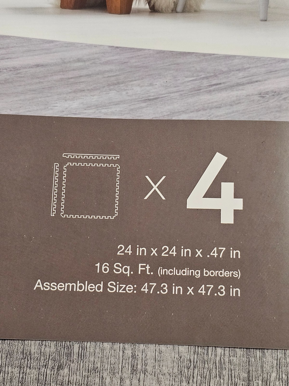 (QTY 8) Norsk 340247 24in W x 24in L Interlocking Foam Gym Floor Tile Stone Gray