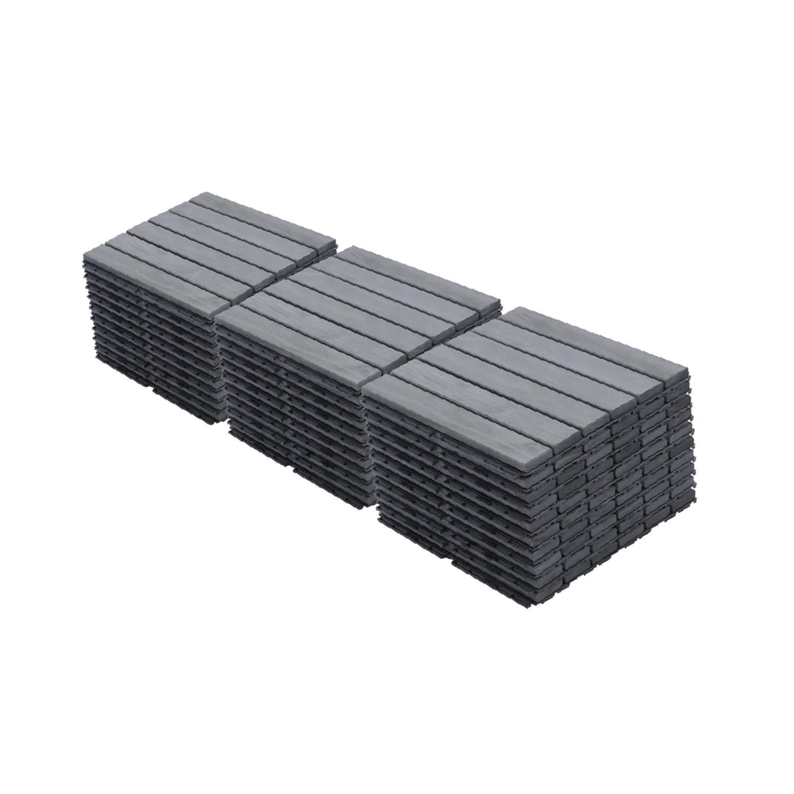 30PCS Patio Interlocking Deck Tiles, Acacia Hardwood, Waterproof, Anti-, DIY