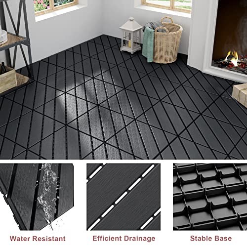 9 Pack Interlocking Deck Tiles 12×12 Patio Pavers Heavy Duty Plastic Outdoor