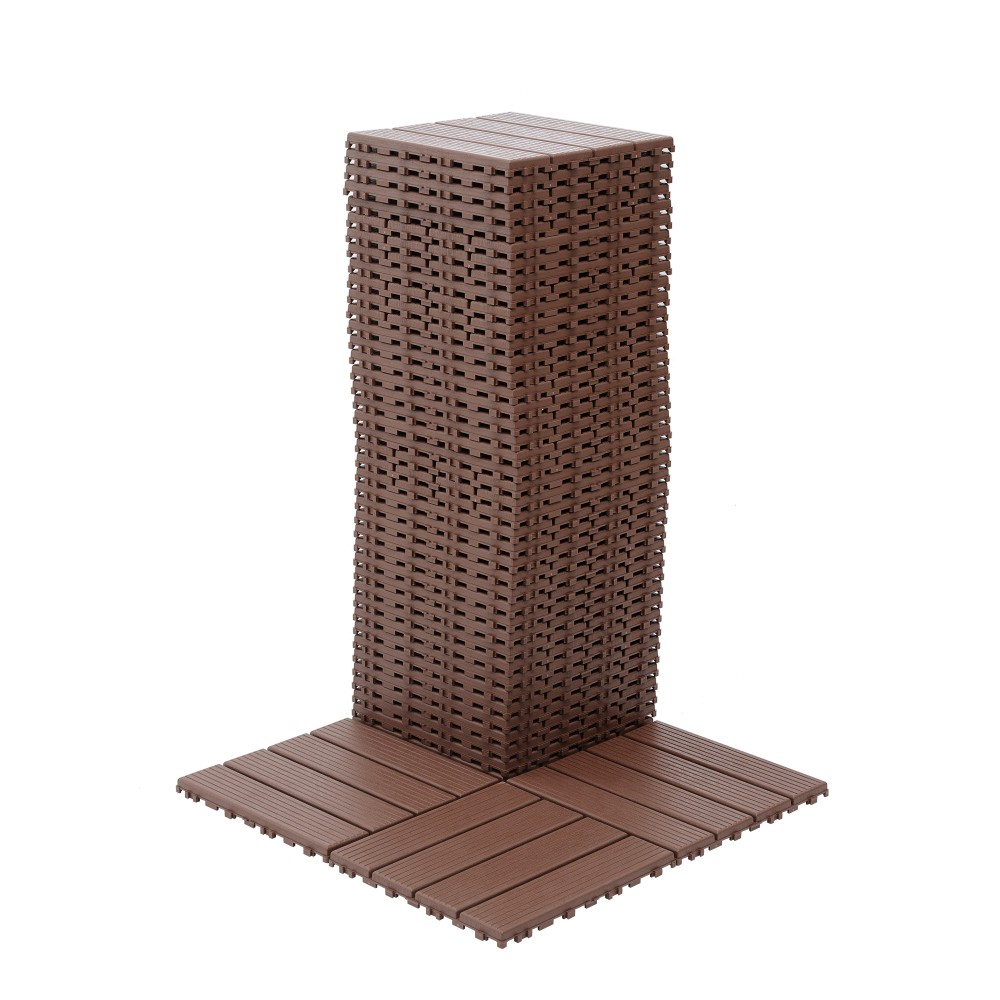 44PC 12″x12″ Interlock Patio Deck Tiles Waterproof Outdoor Flooring Garden Yard