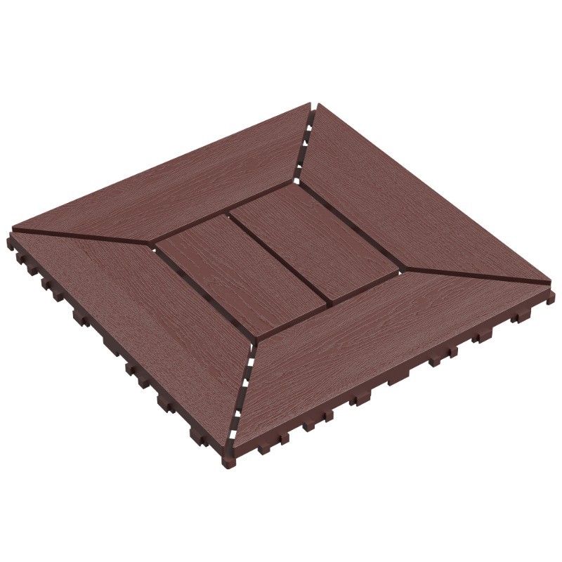 12 inch DIY Interlocking Deck Floor Tiles 44pcs Brown Indoor Outdoor Patio