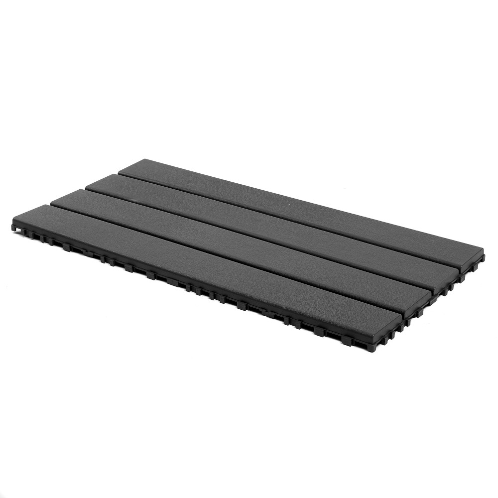 24 Pcs Dark Gray PP Interlocking Deck Tiles DIY Easy Install Indoor Outdoor