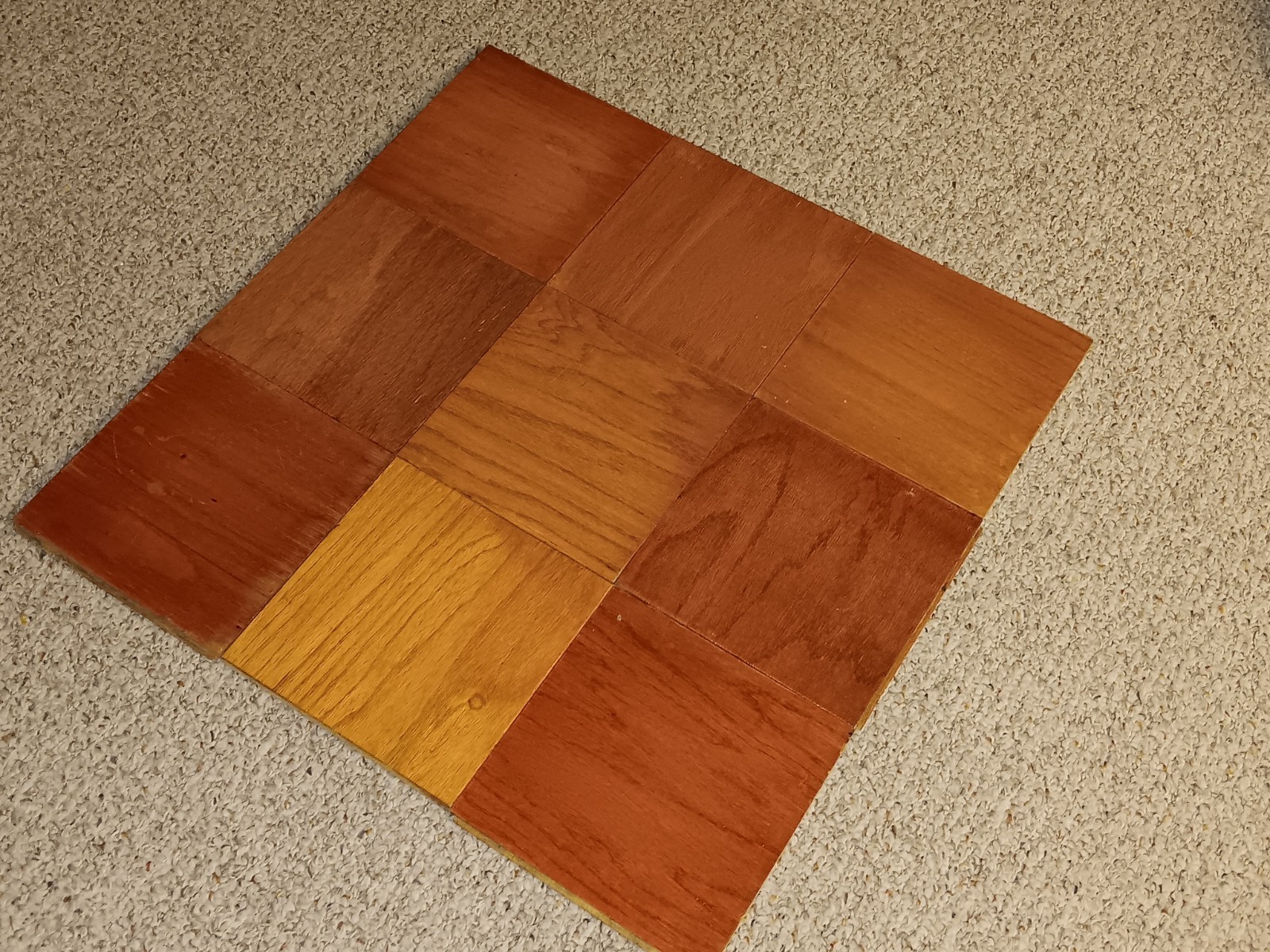 9 USED Vtg. BRUCE Oak 9×9 Parquet Floor Tiles REFINISHED flooring MCM