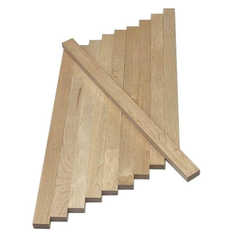 Maple Hardwood Board 1x2x24 S4S Lumber 10 Pack Unfinished Craft Wood Trim