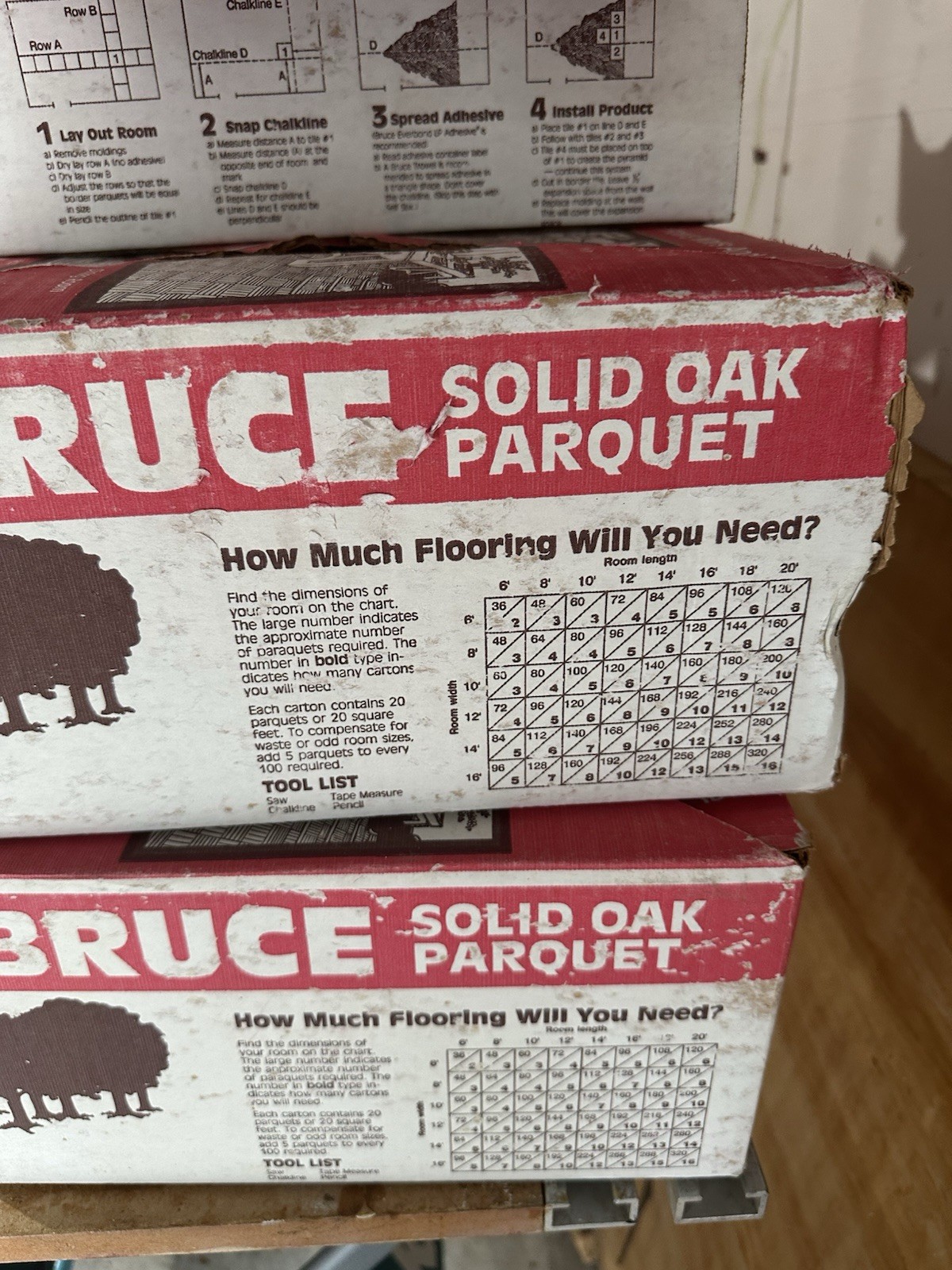 Bruce Solid Oak Parquet Jackson Square chestnut HCU-21 90 Pcs 90 SF 5/16 12×12