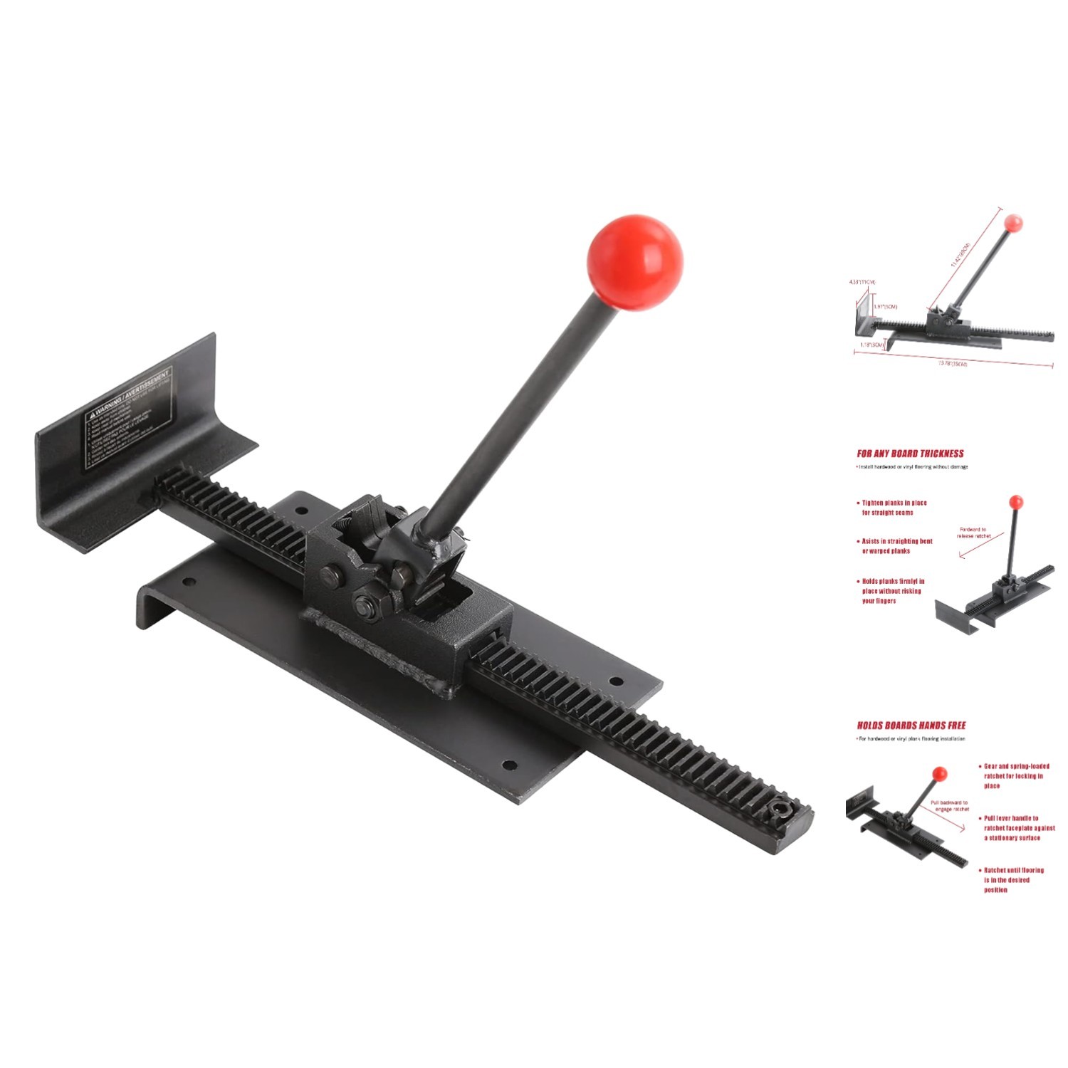 WINMAX Versatile Flooring Jack—Non-Slip, Ratchet Tool for Perfect Alignment
