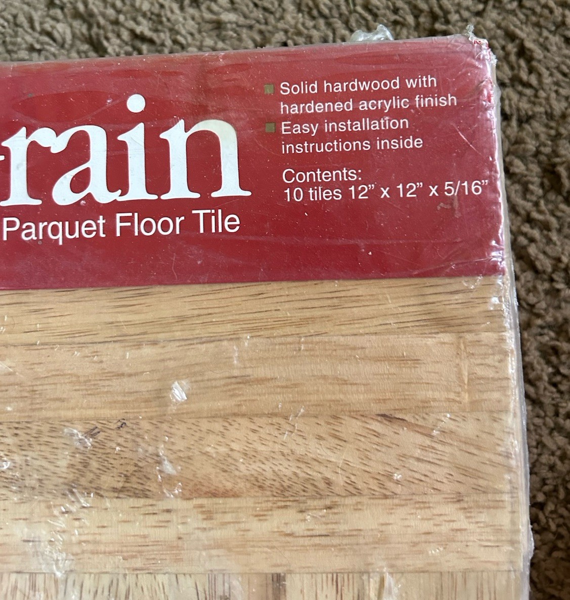 Topflor Oakgrain 12×12 Parquet Hardwood Tile Flooring (10 Tiles/Package) NEW!