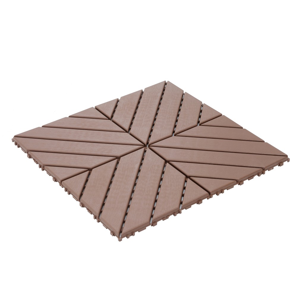 44Pcs Plastic Patio Deck Tiles 12″ x 12″ Interlocking Flooring Indoor/Outdoor