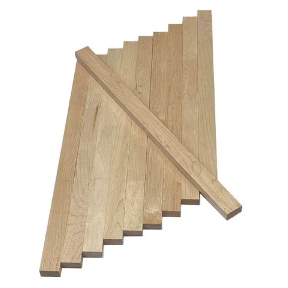 Maple Hardwood Board 1x2x24 S4S Lumber 10 Pack Unfinished Craft Wood Trim