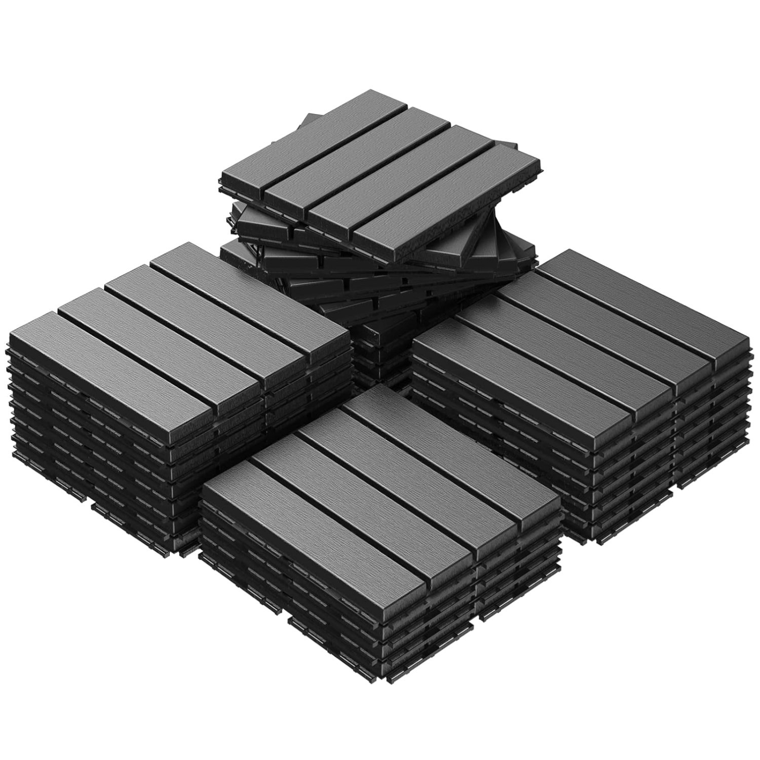 Interlocking Deck Tiles Set, Dark Grey – 27 sq. ft