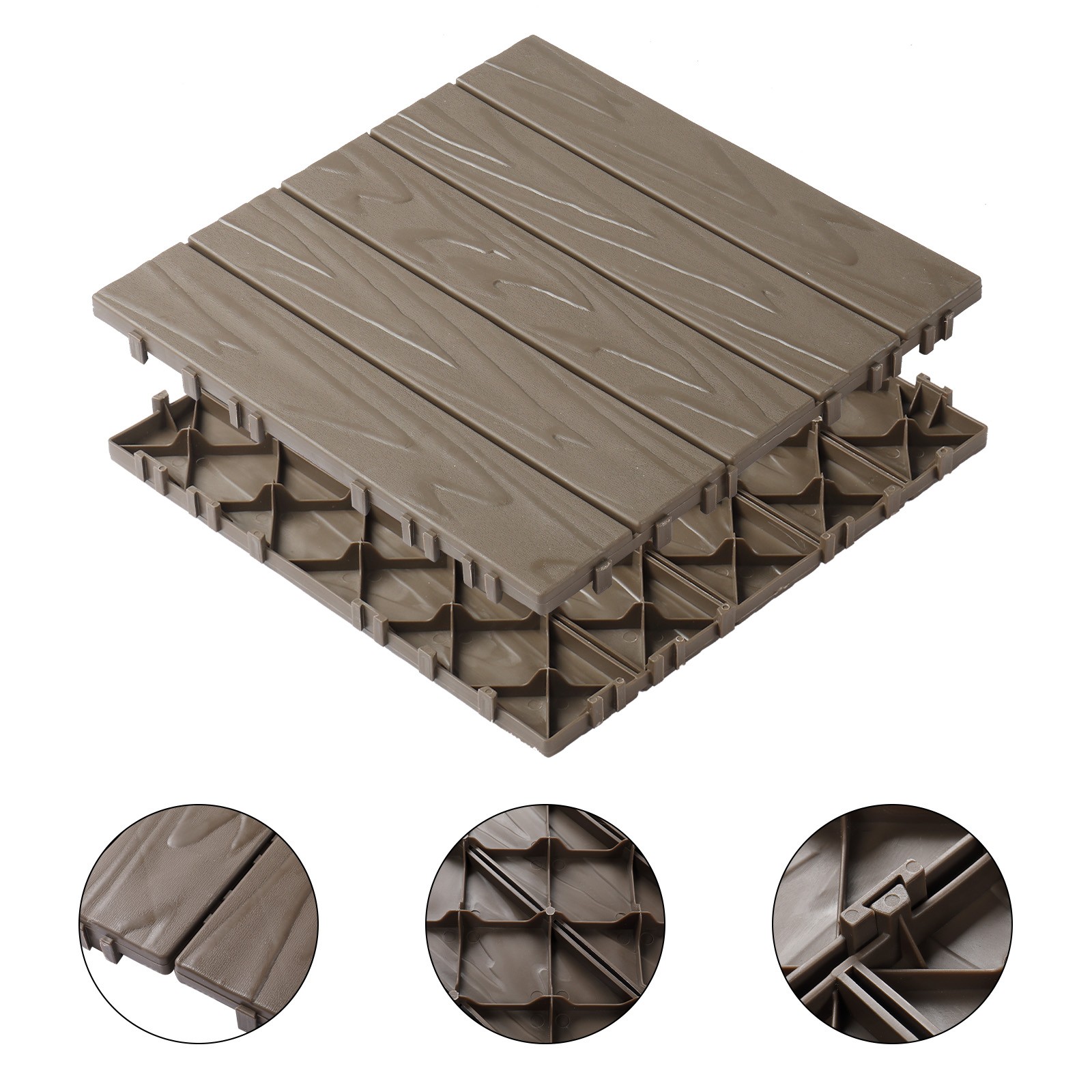 27PCS Interlocking Deck Tiles 12 x 12in Waterproof Flooring Tiles for Outdoor