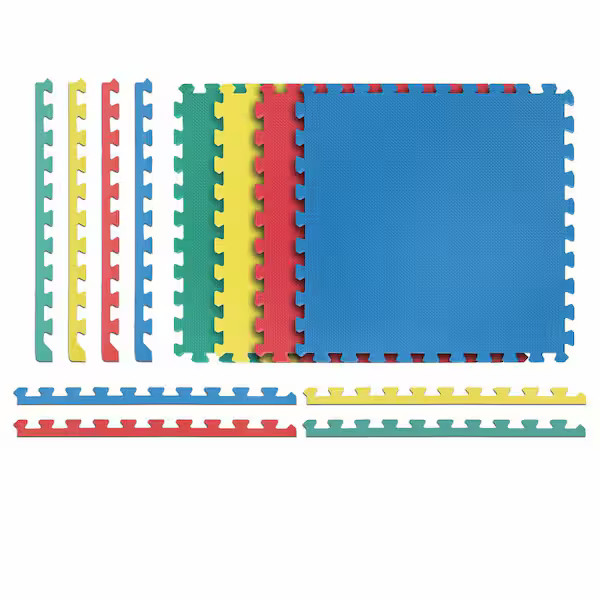 Multi-Purpose 24 in. x 24 in. Interlocking Multi-Color Foam Flooring Recyclamat
