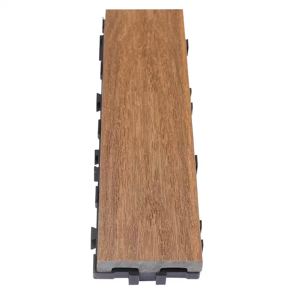 Ultrashield Naturale 1/4 Ft. X 1 Ft. Quick Composite Single Slat Deck Tile in Br