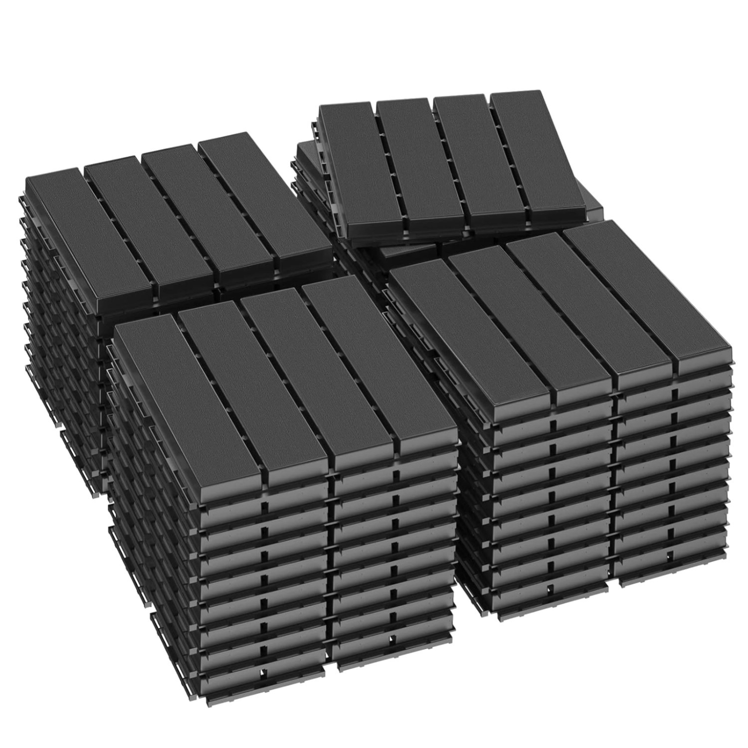 Dark Grey Interlocking Deck Tiles, 36-Pack Outdoor Flooring