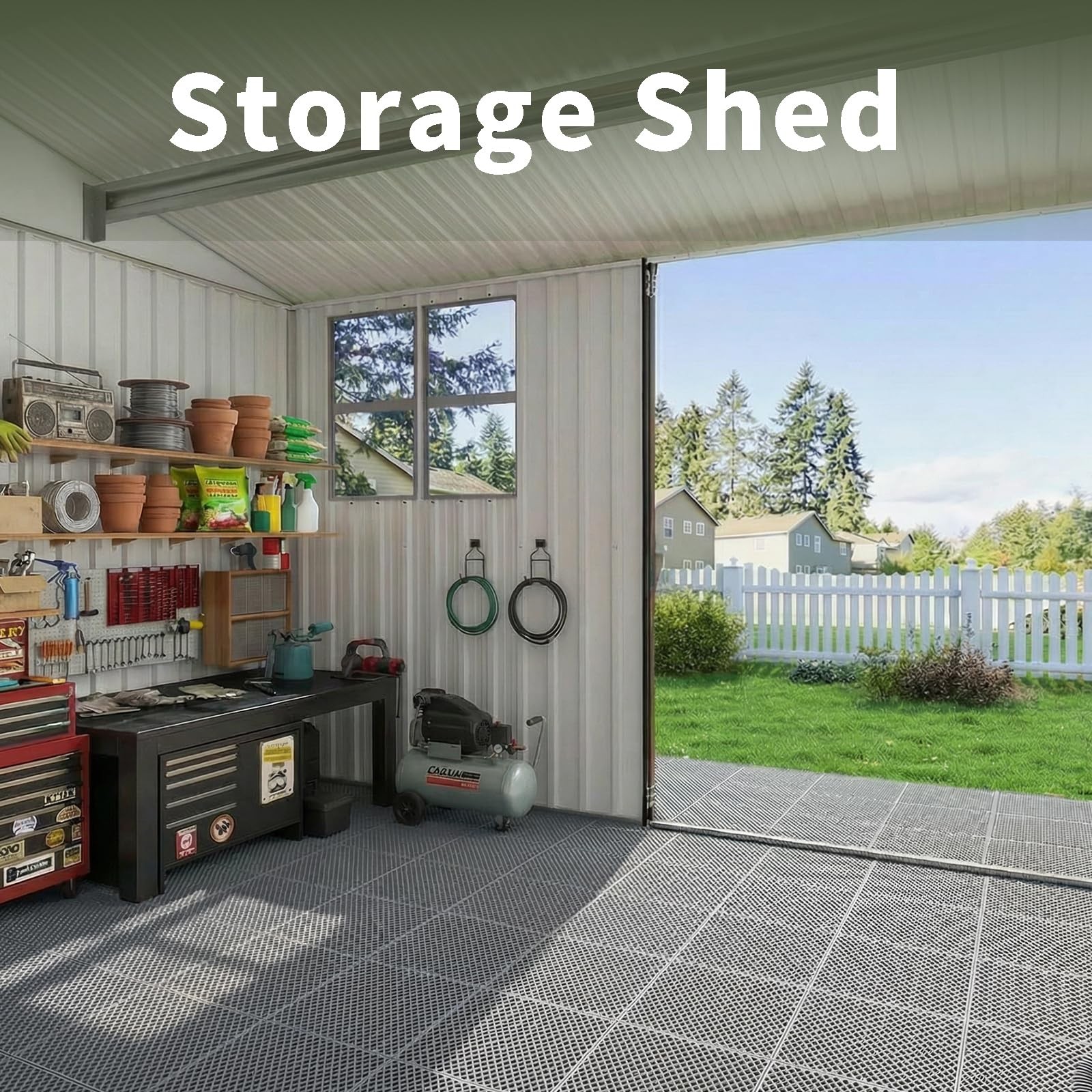 Fast-Drying Outdoor Decking for Garden, Kennel, Storage Shed, Basement, Garage