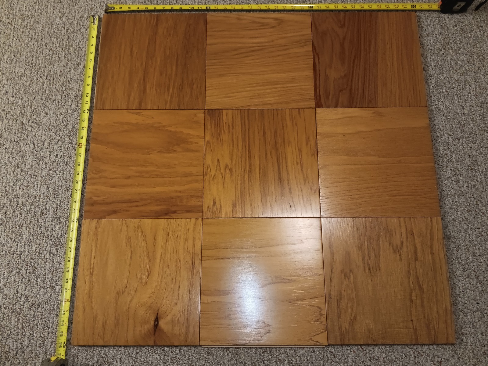 Parquet Hardwood Flooring Tiles 9 pcs! Hickory Tongue Groove PREFINISHED 12 inch