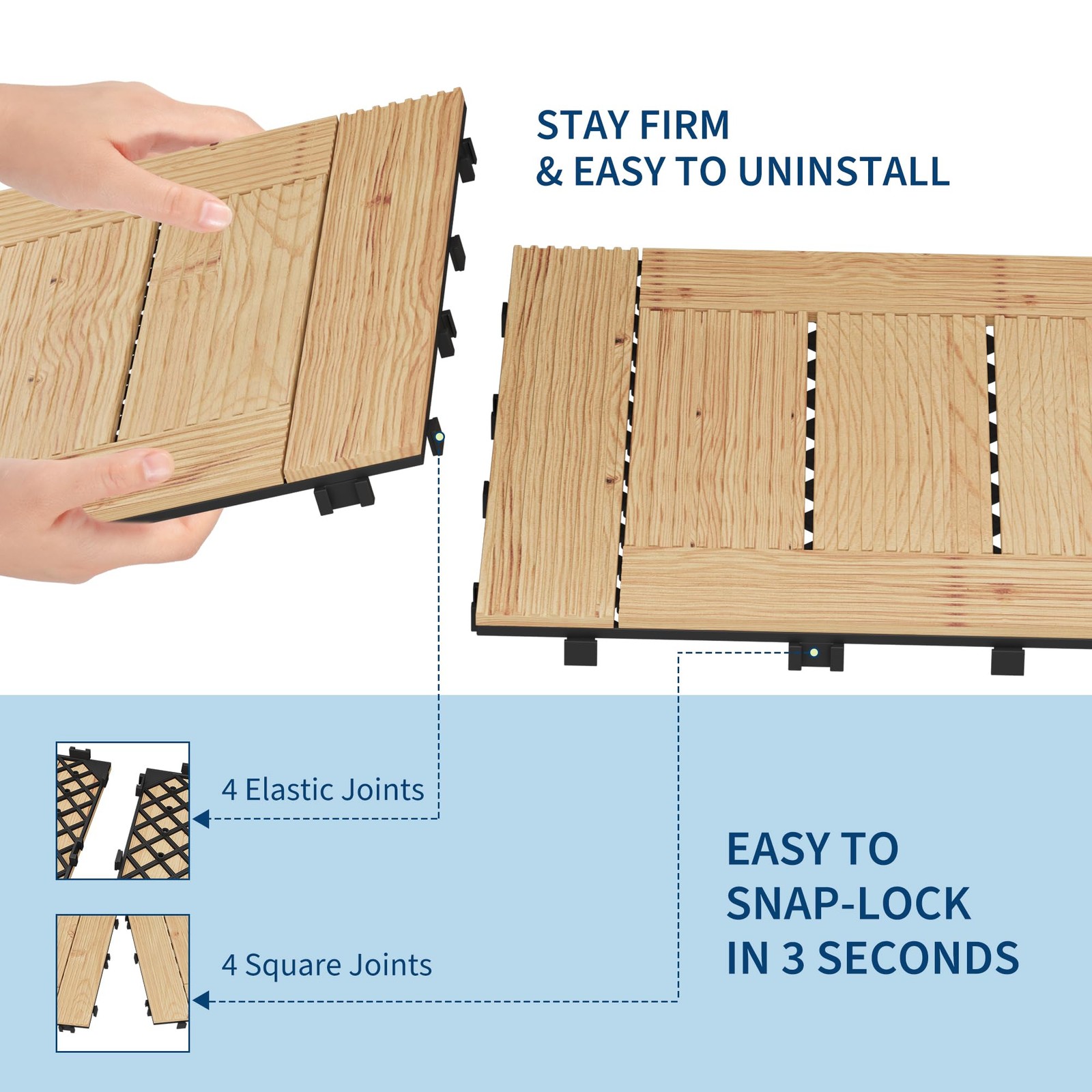 22/33 pcs Interlocking Deck Tiles 12×12″- Wood Outdoor Flooring Tiles,DIY Patio