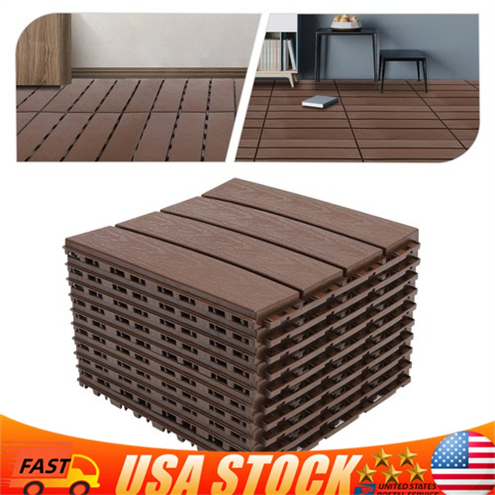 12×12″ Plastic Interlocking Composite Decking Floor Deck Tiles Bacony Pavers