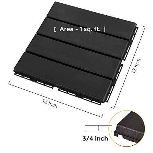 27pcs Deck Patio Tile Interlocking Wood Flooring Pavers Tiles Outdoor 12”x 12”