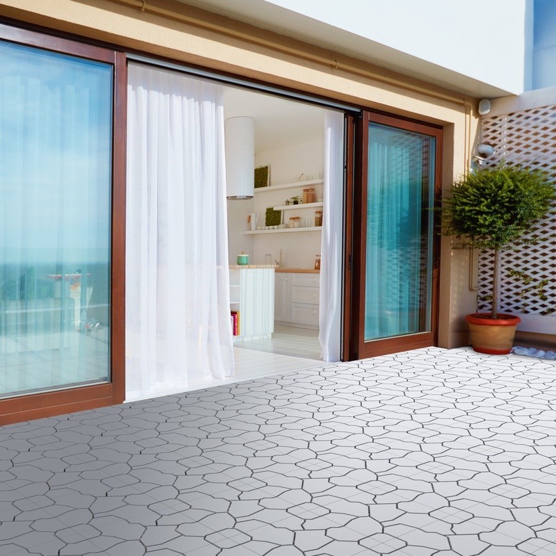 Interlocking Deck Tiles Outdoor Flooring Weather Resistant Drainage Quick Setup