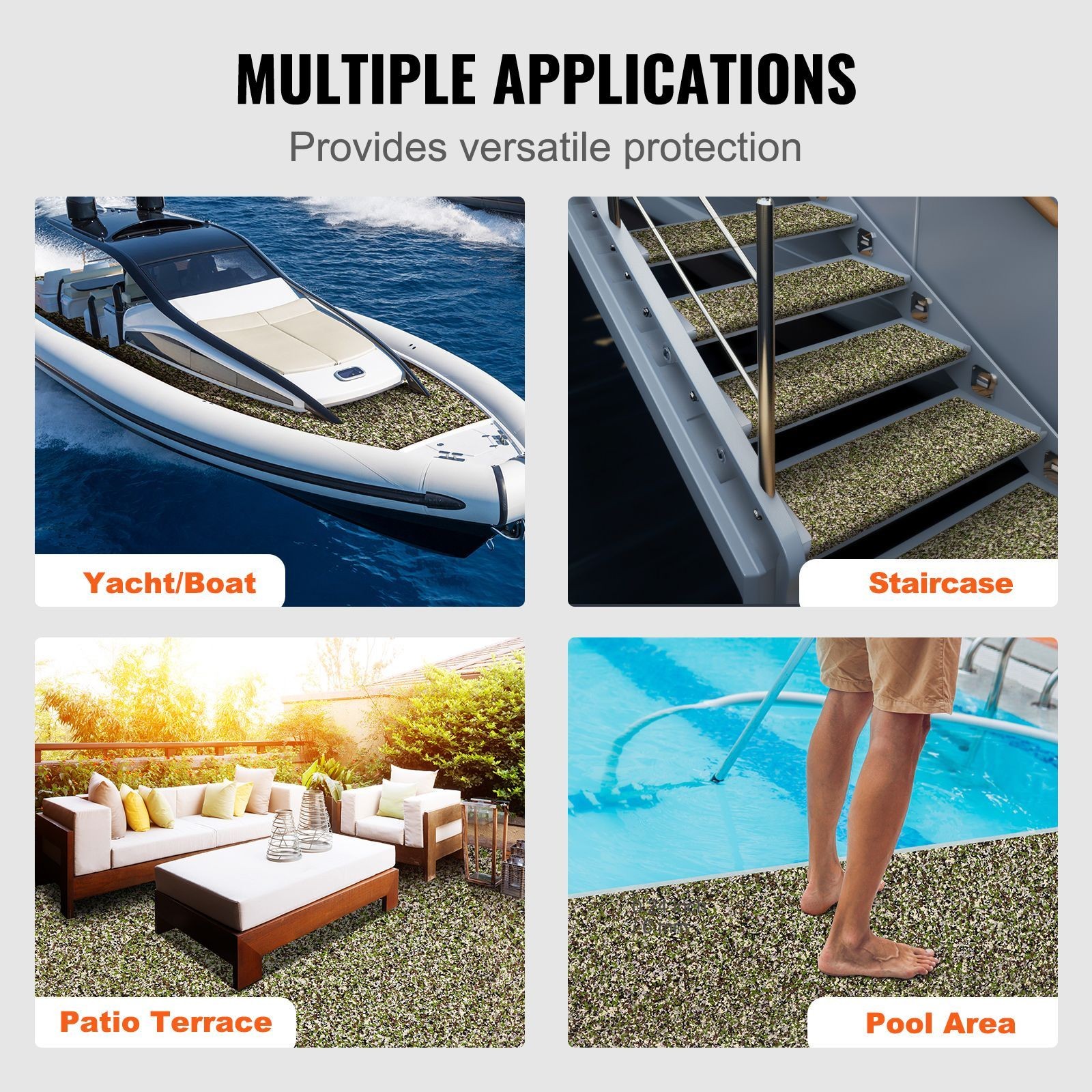 Boat Flooring, EVA Foam Boat Decking 94.5″ x 35.4″, Non – Slip Self – Adhesive