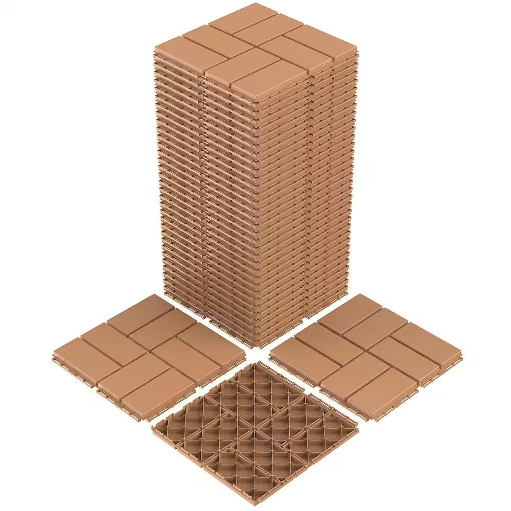 Khaki Plastic [12″X12″] X [0.75In] Deck Tiles, 36 Tiles/Case (36 Sq. Ft.)