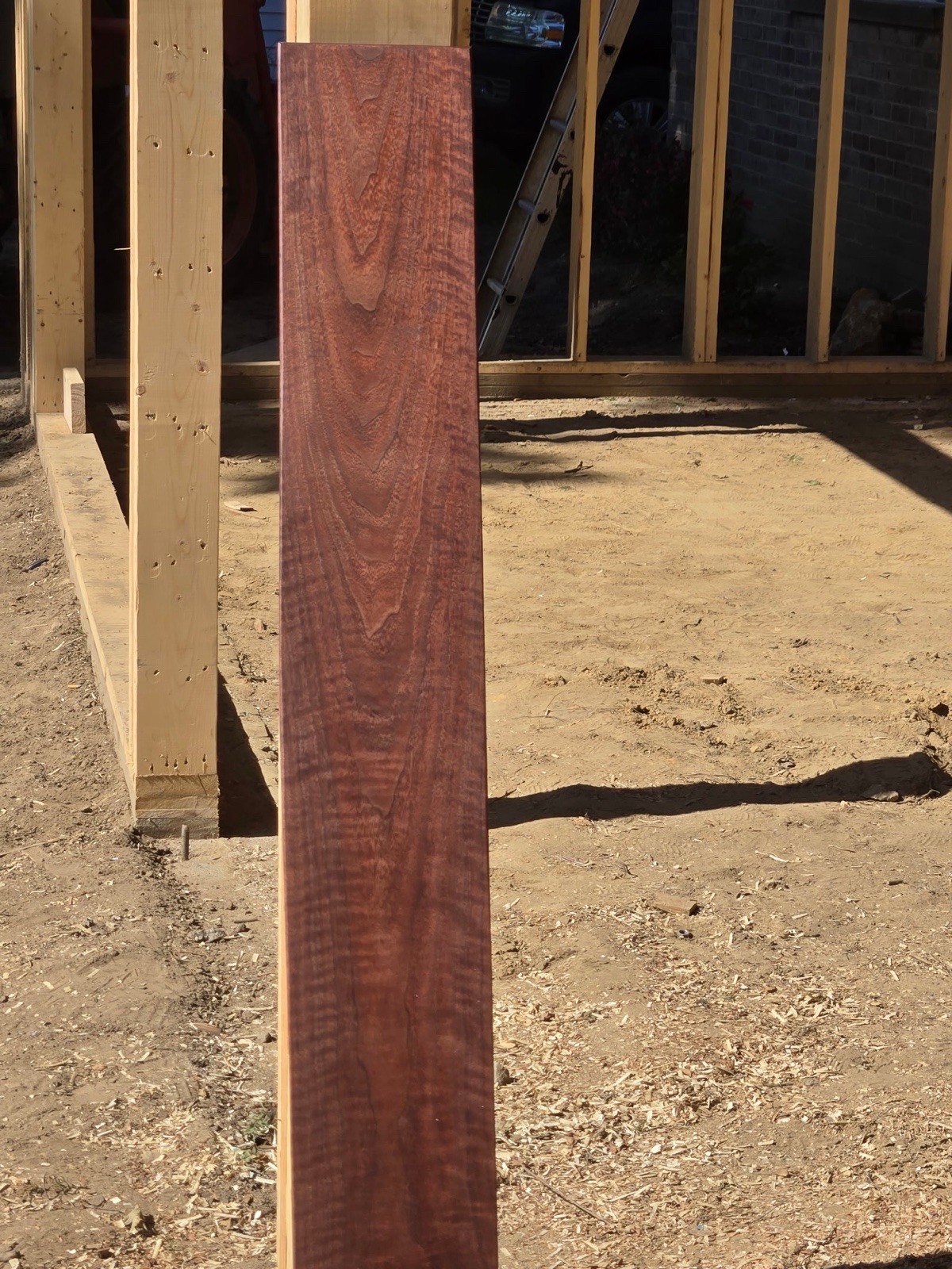 1 In. X 7In. X 42” Curly Highly Figured, Quilted Black Walnut S4S Hardwood Board