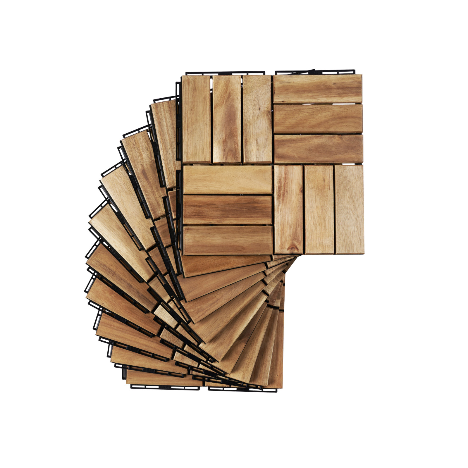30pcs Interlocking Deck Patio Tile Flooring Pavers Tiles Outdoor 12”x 12” Wood