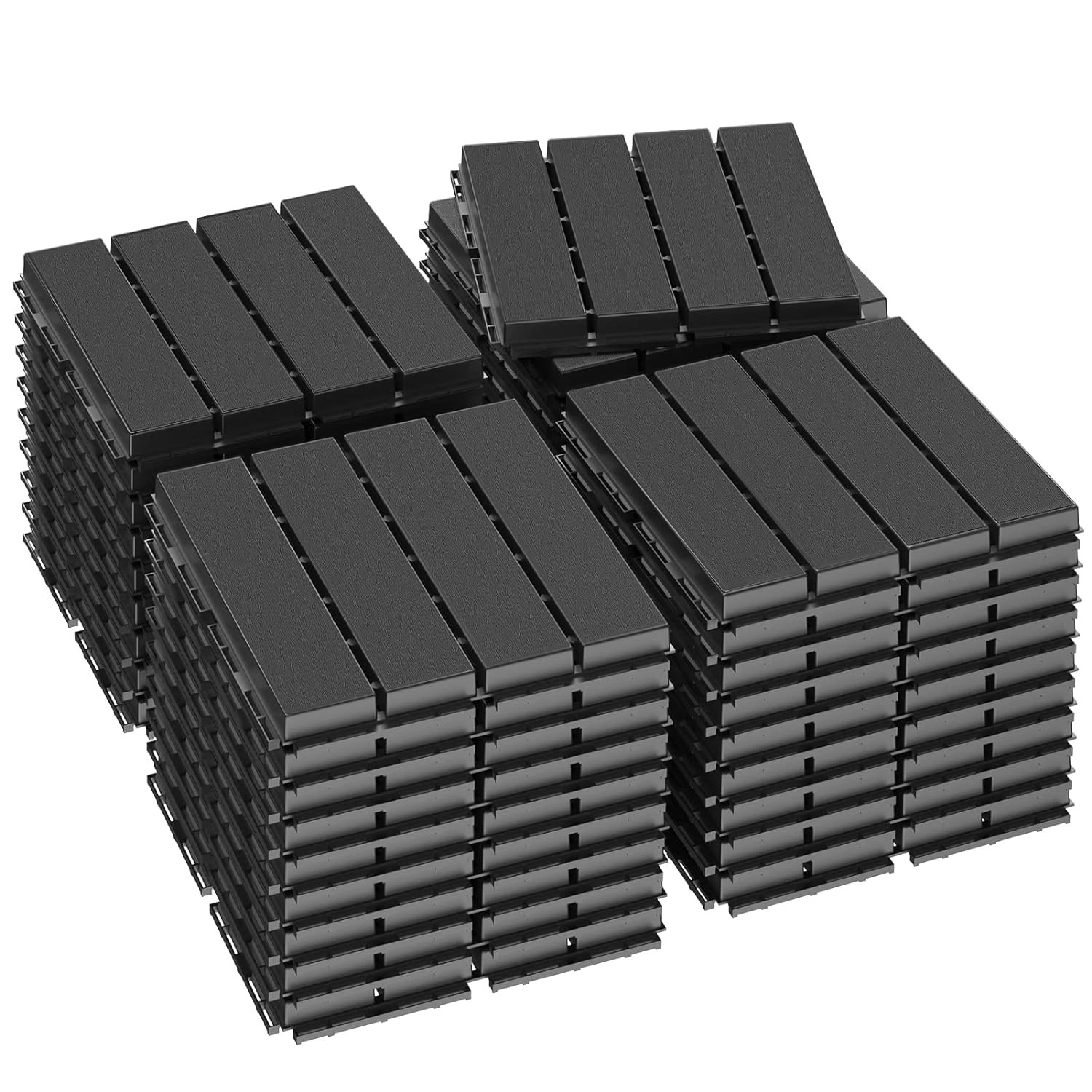 Goovilla Plastic Interlocking Deck Tiles, 36 Pack Balcony Flooring, 12″x12″ Wate