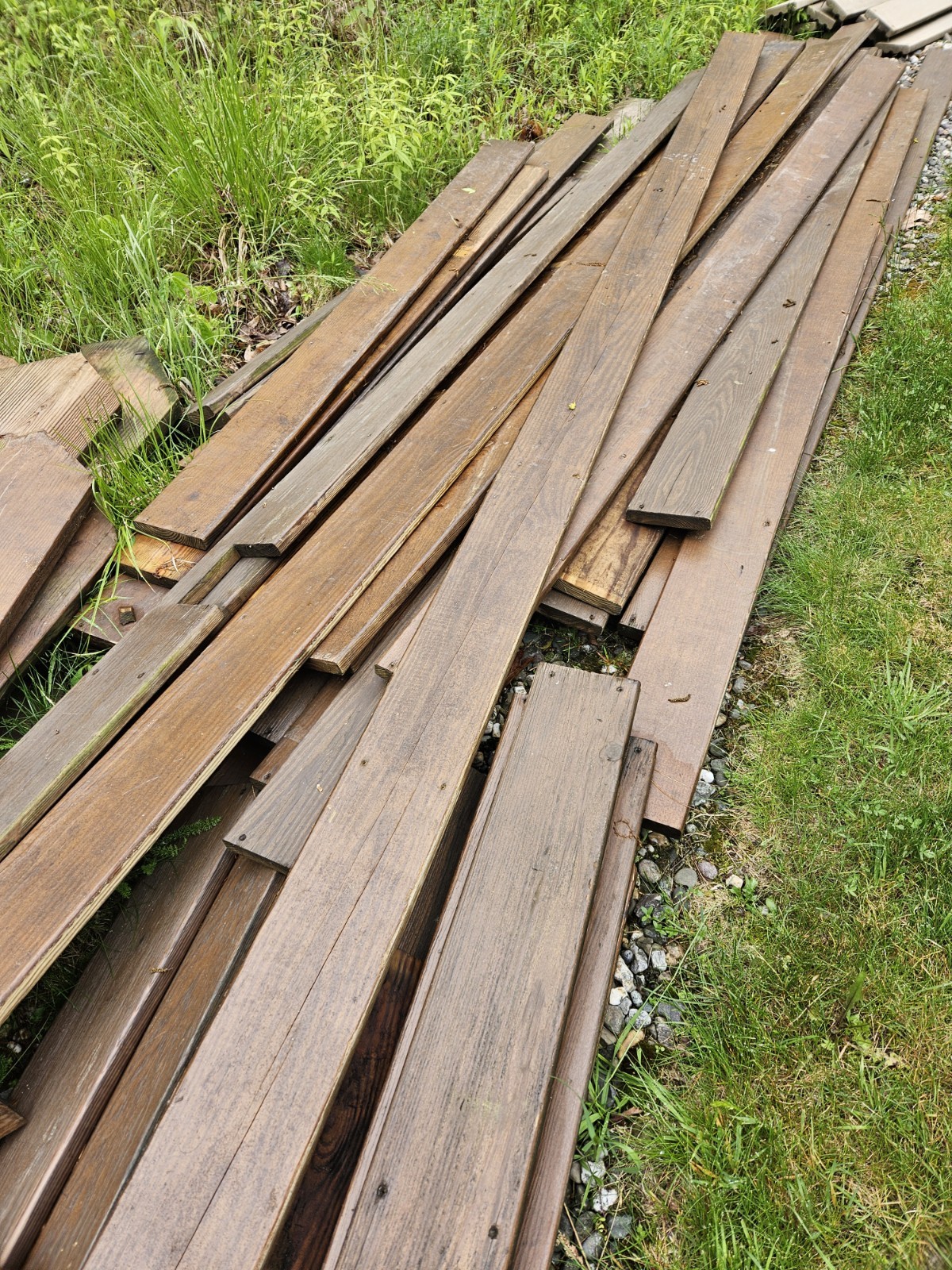 Reclaimed Pressure Treated Wood Deck Boards Bundle