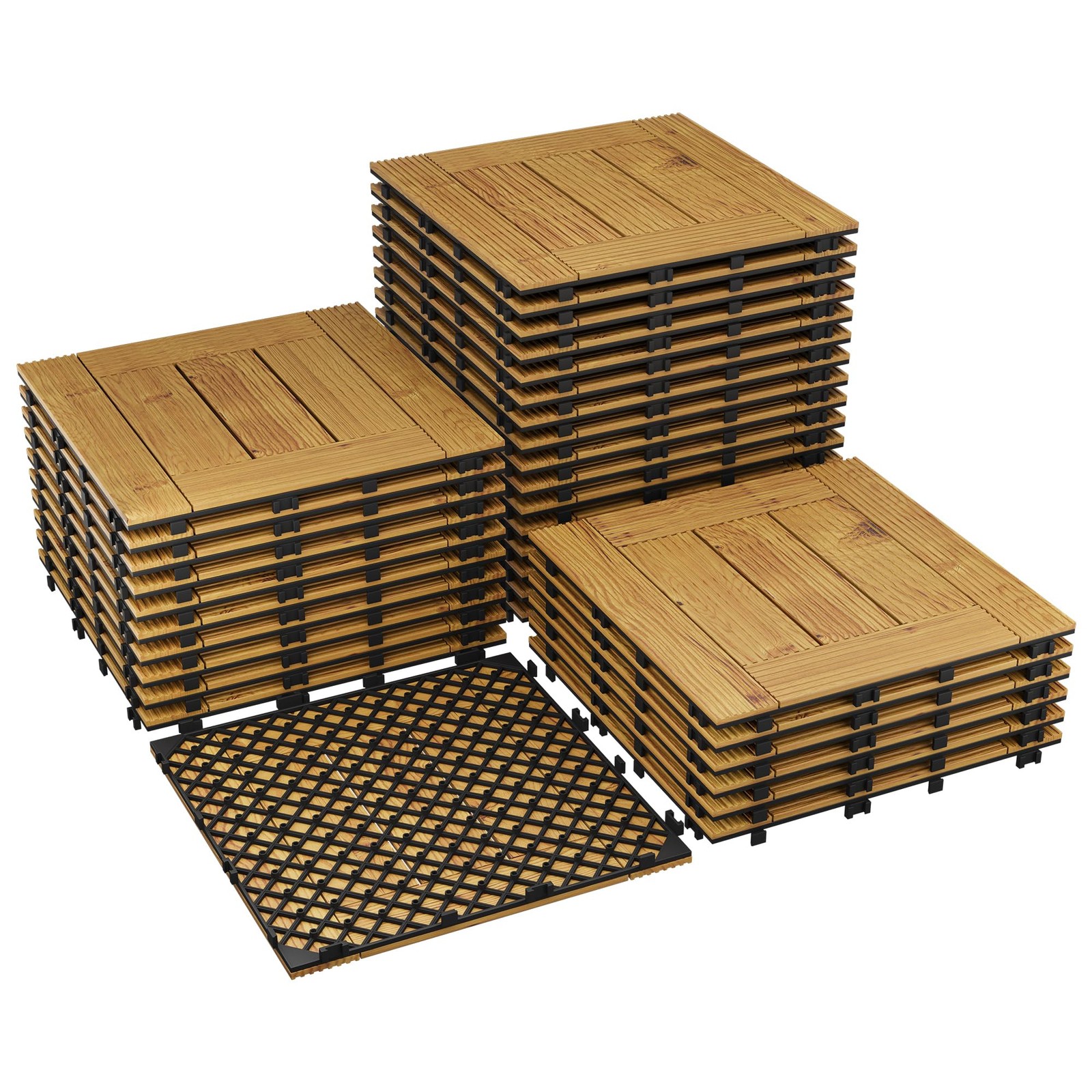 22/33 pcs Interlocking Deck Tiles 12×12″- Wood Outdoor Flooring Tiles,DIY Patio