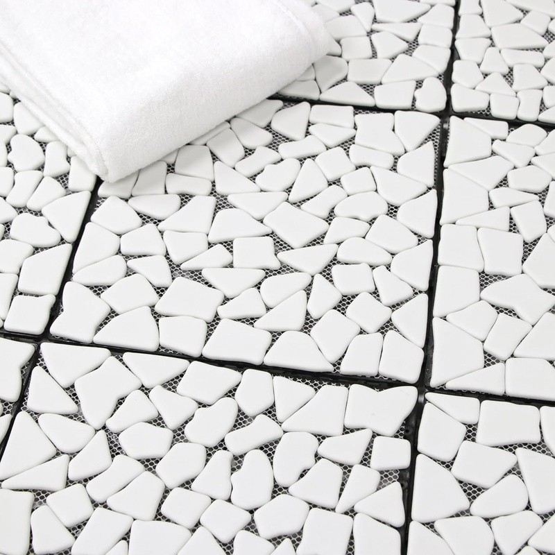 Recycled Glass Interlocking Tiles Waterproof Durable Outdoor Indoor Use 12×12