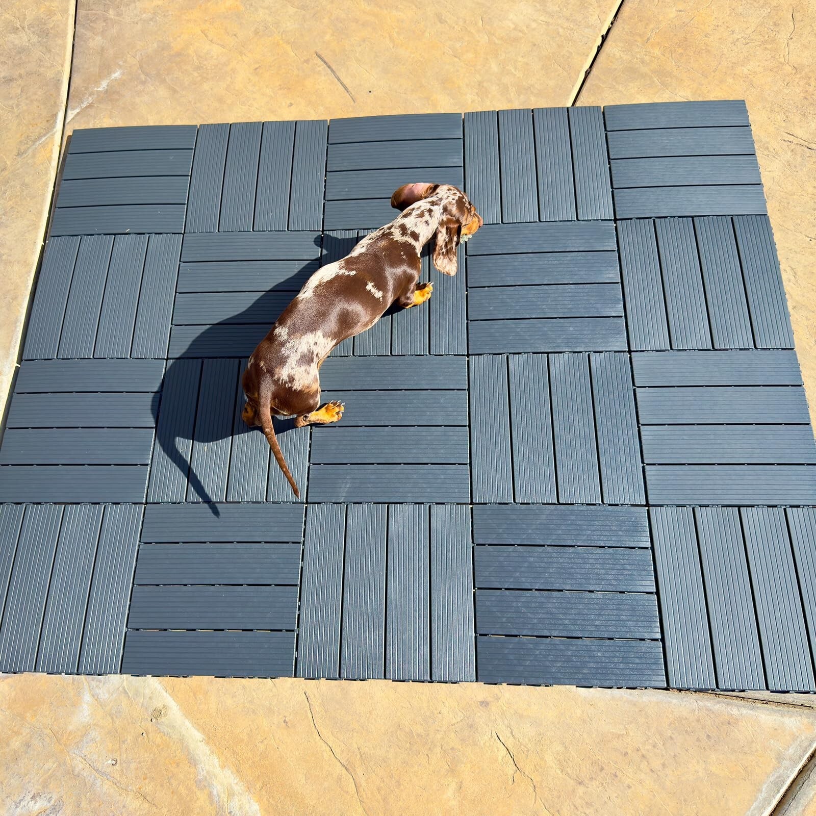 9 Pack Plastic Interlocking Deck Tiles, Patio Deck Tiles Waterproof Outdoor F…