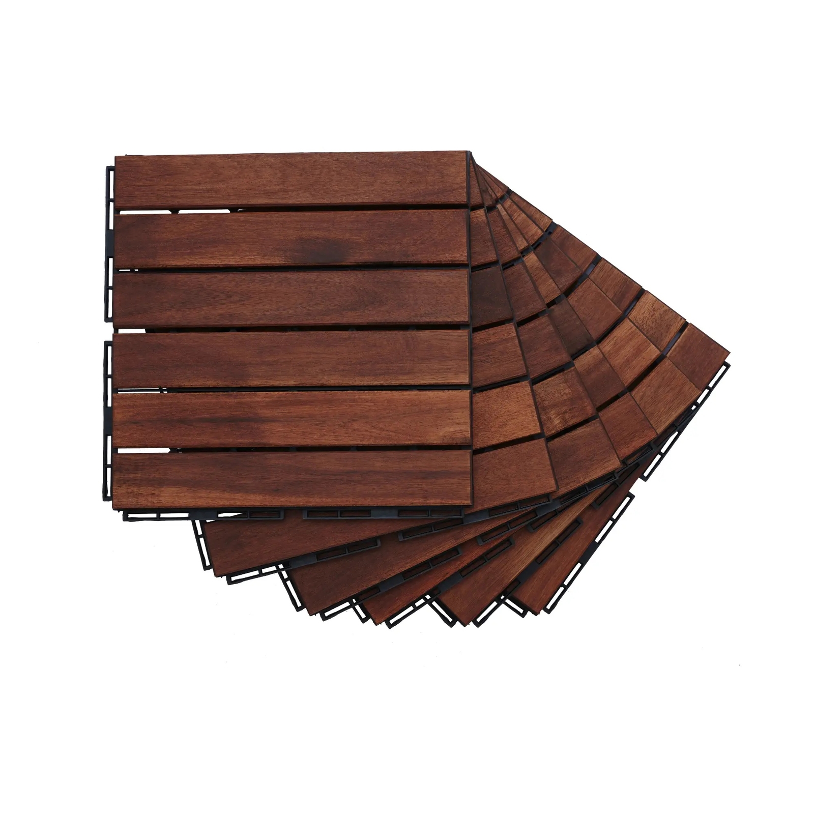 10/20/30PCS Interlocking Deck Tiles Wood Flooring Balcony Patio Paver 12″ *12″