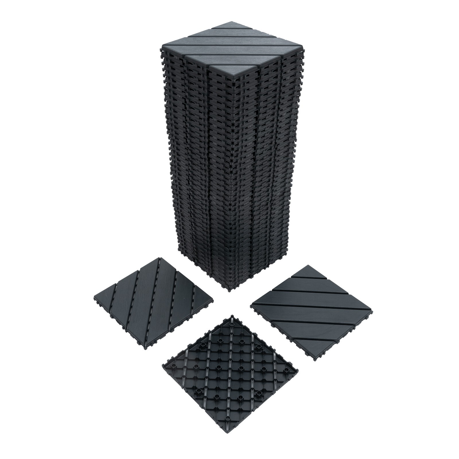 44pcs Plastic Interlocking Deck Tiles Patio Decking Tiles 12″x12″ Waterproof