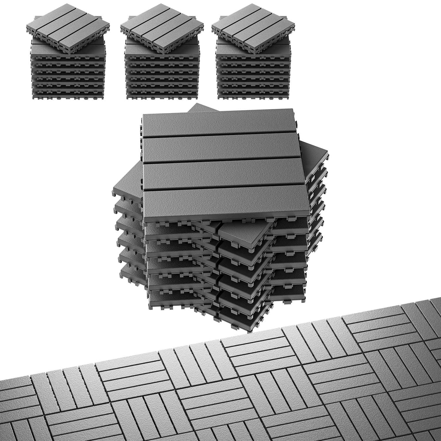 Interlocking Deck Tiles,27 Pack Patio Tiles Outdoor Interlocking All Weather,…