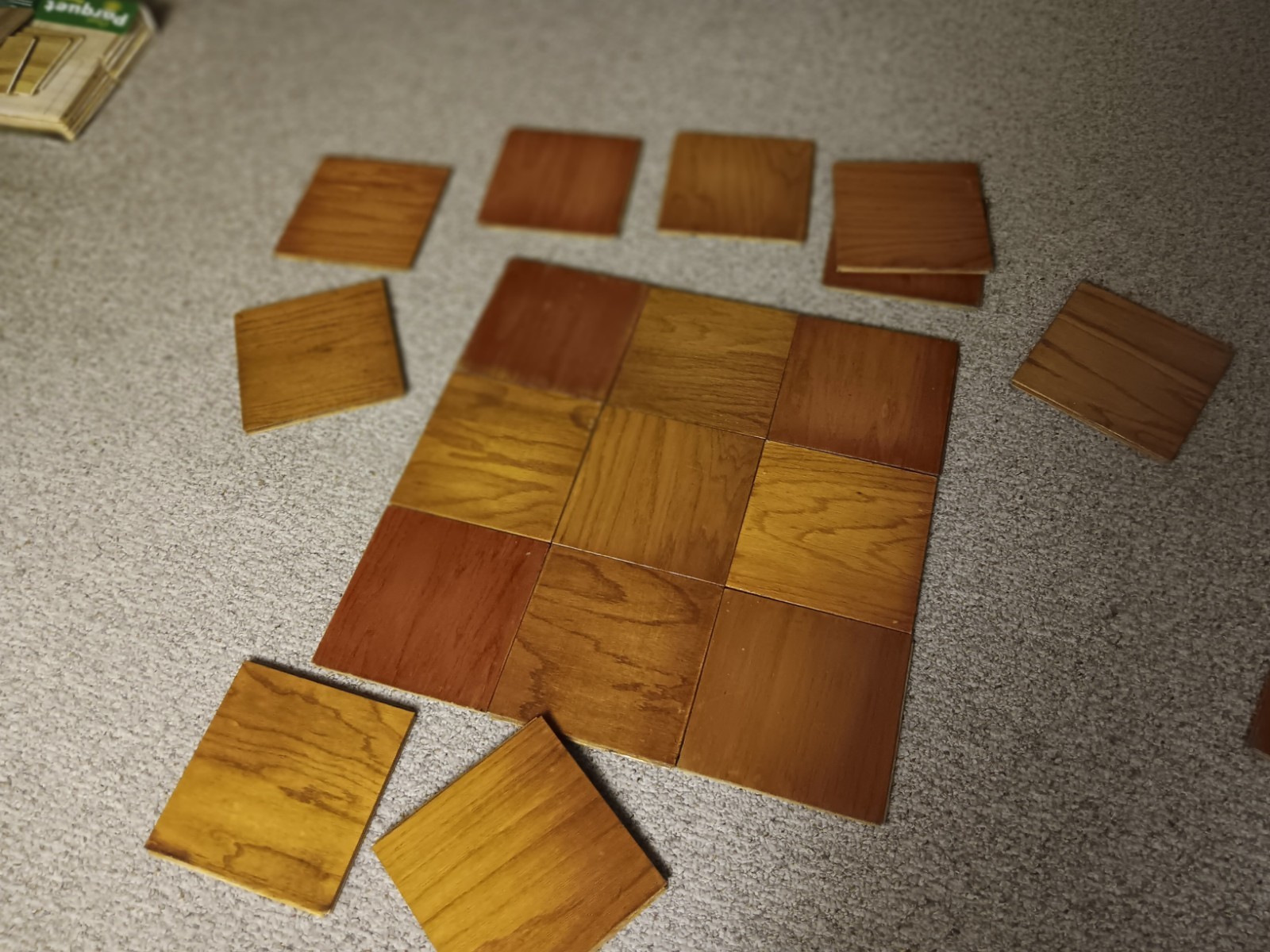 9 USED Vtg. BRUCE Oak 9×9 Parquet Floor Tiles REFINISHED flooring MCM