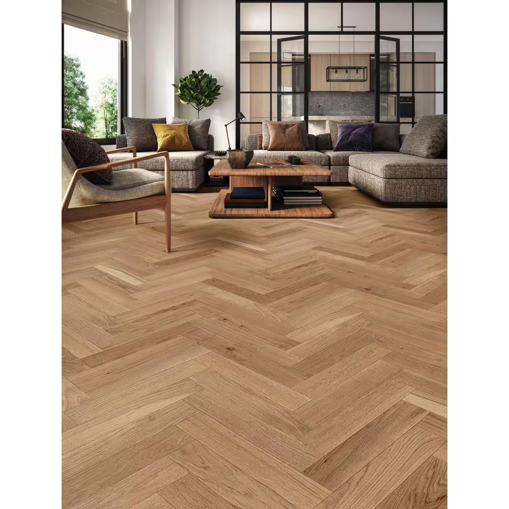 Natural White Oak Solid Herringbone 3/4 In. T X 3.25 In. W Solid Hardwood (16.50