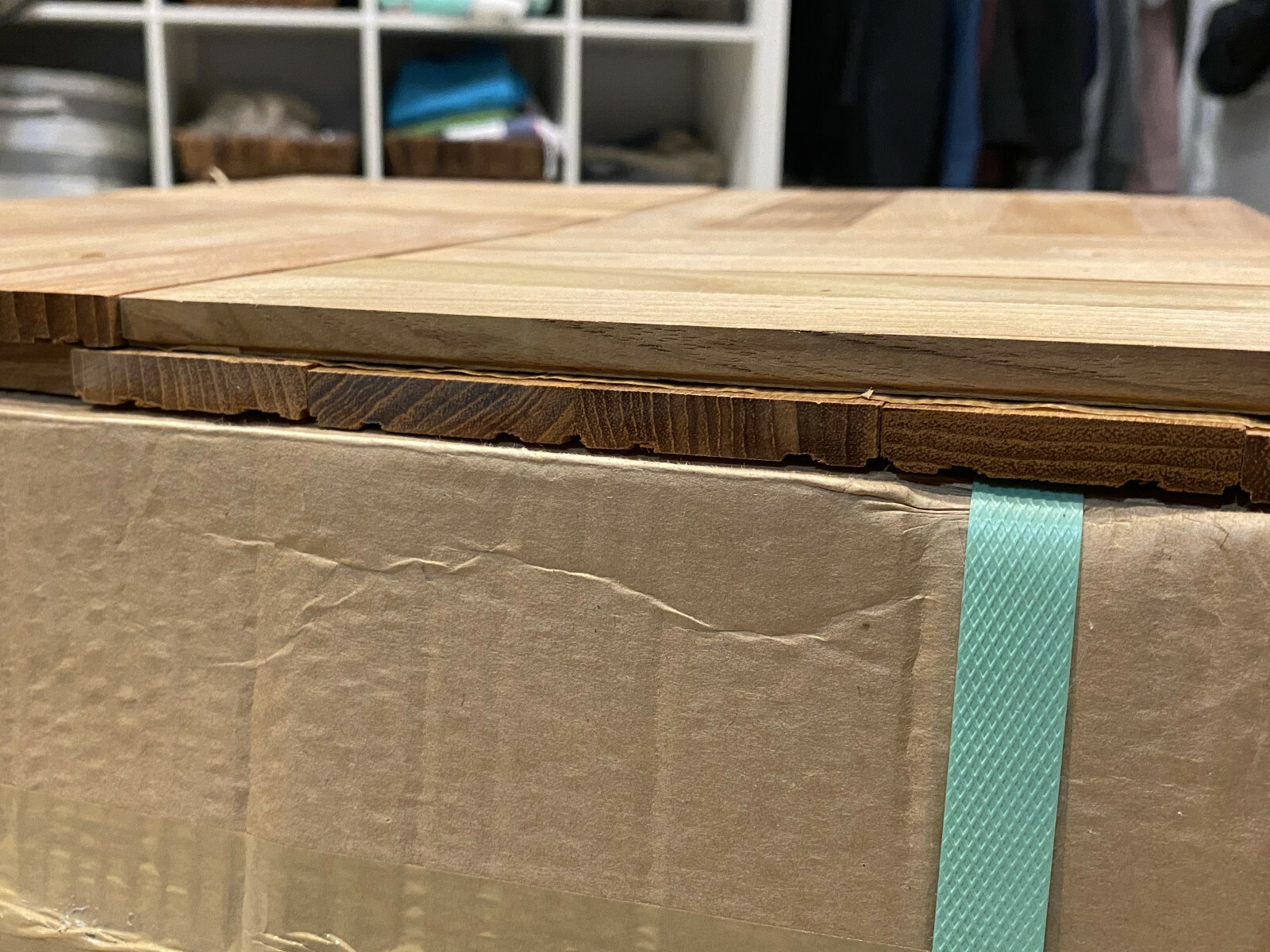 Gorgeous Teak Parquet Flooring – 45 SF / box 18″x18″ Fingerblock – new old stock