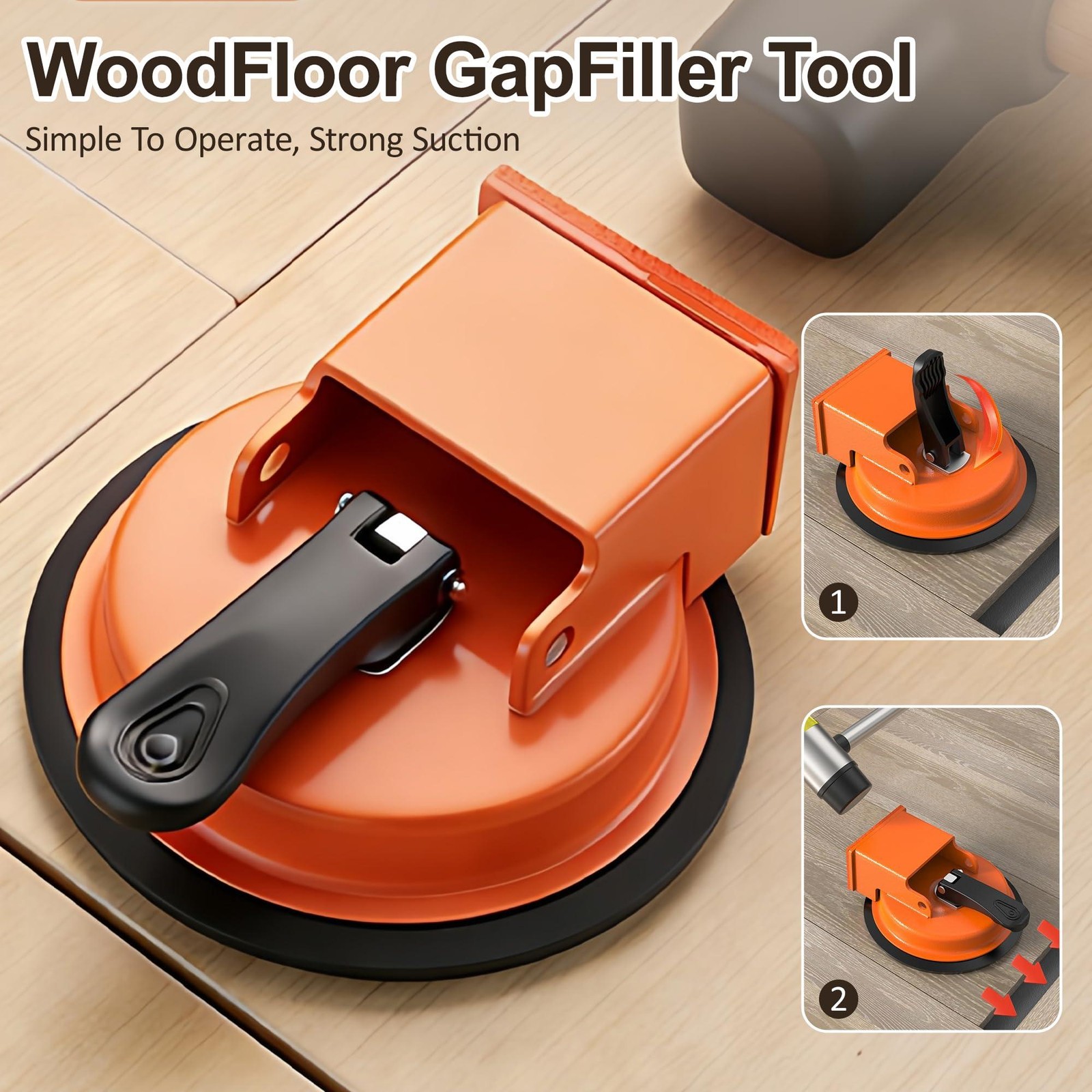 Floor Gap Fixer Tool with Suction Cup for Hardwood-Laminate and Vinyl Flooring
