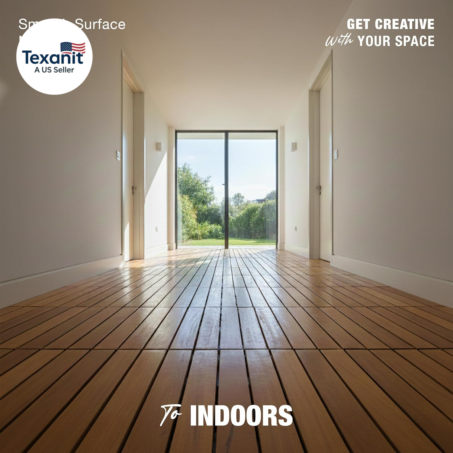 Premium Acacia Wood Interlocking Deck Tiles, 9 PCS 12″X12″X0.9″ Patio Flooring,
