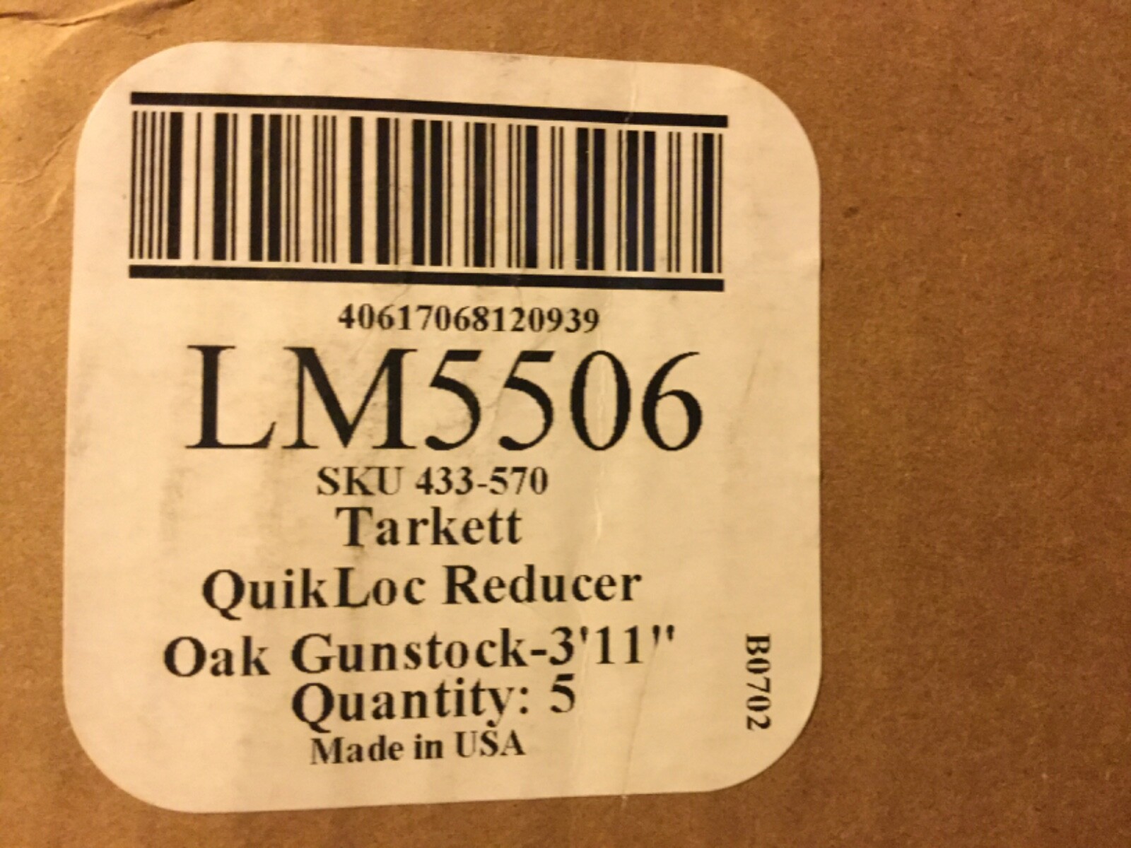 NEW 47″ TARKETT REDUCER STRIP LM5506 OAK GUNSTOCK – Prefinished Solid Oak Strip
