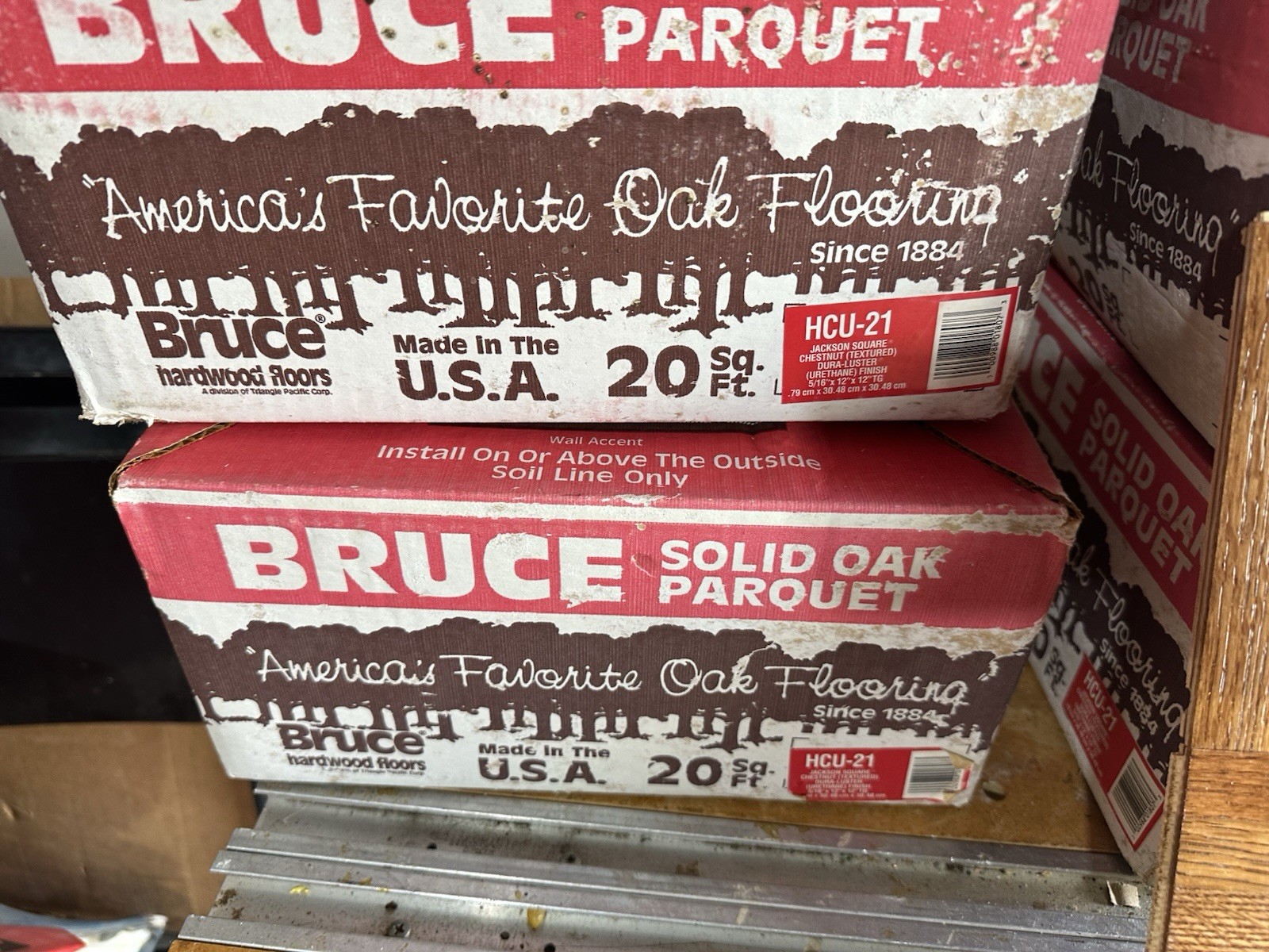 Bruce Solid Oak Parquet Jackson Square chestnut HCU-21 90 Pcs 90 SF 5/16 12×12