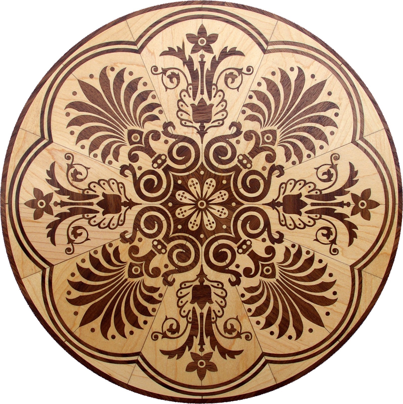 36″ Wood Floor Medallion Inlay 406 Piece Honolulu kit DIY Flooring Table Box