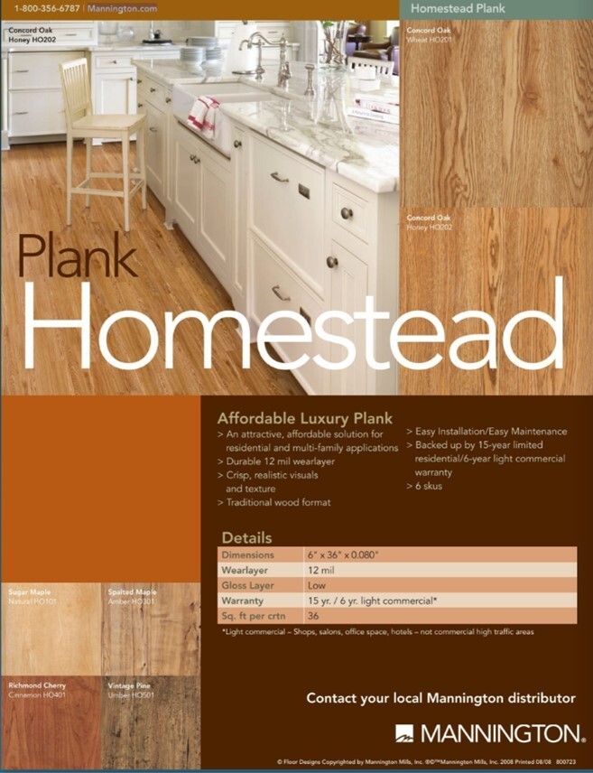 ENTIRE LOT Mannington LVT Vinyl Plank Flooring Homestead 6×48 Sea Shell HO010