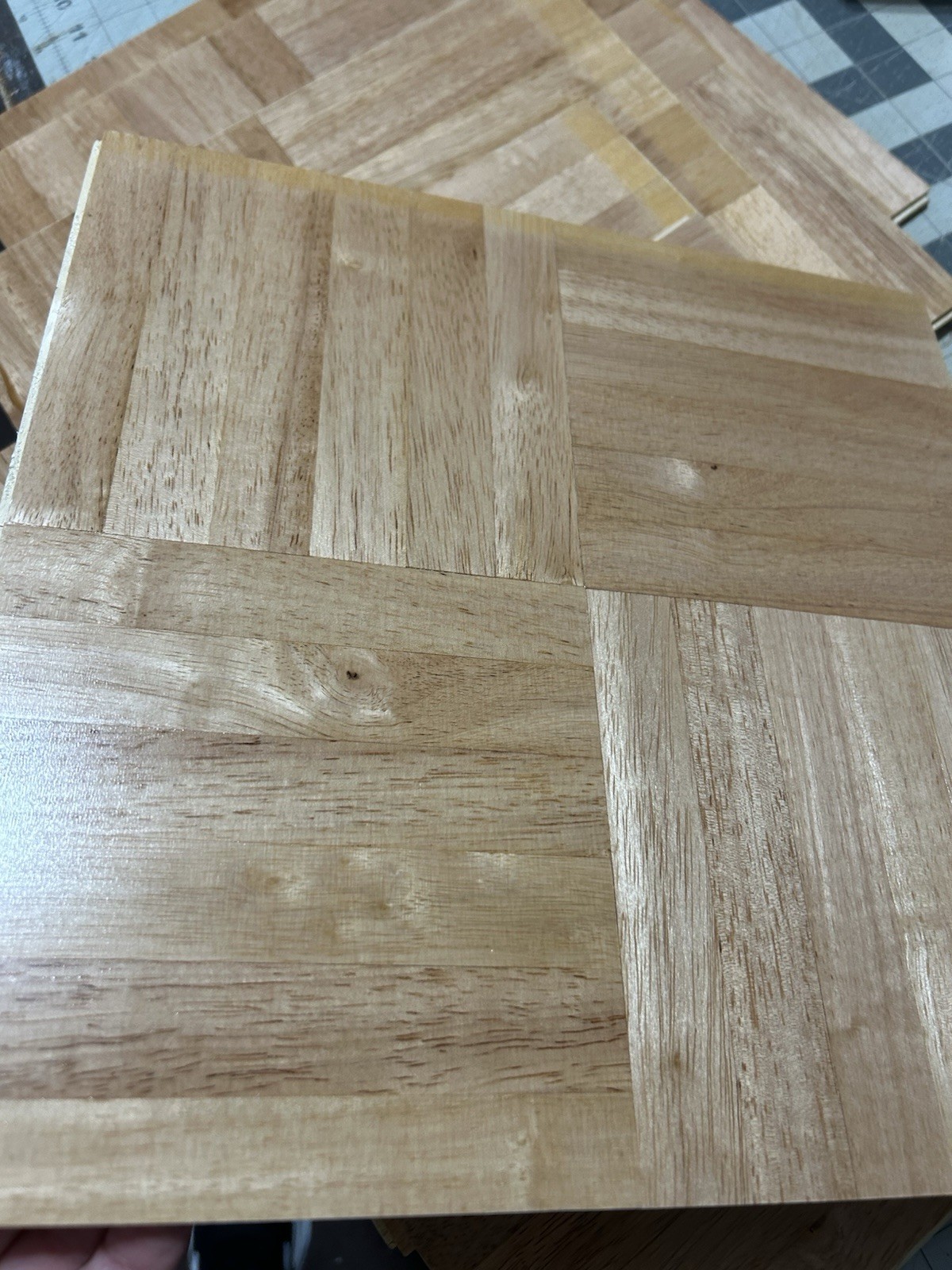 OakTree “Sun Exposure” Hevea Parquet Tile Flooring (10 Tiles/Package) CHESTNUT