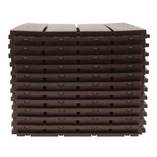 12Pcs Plastic Interlocking Deck Tiles 12×12 in Outdoor Patio Flooring Waterproof