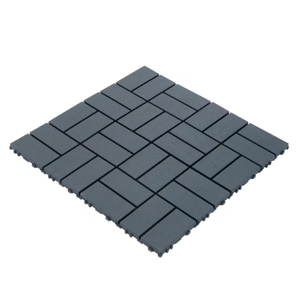 11.8 In. X 11.8 In. Patio Outdoor Flooring Waterproof Plastic Interlocking Deck