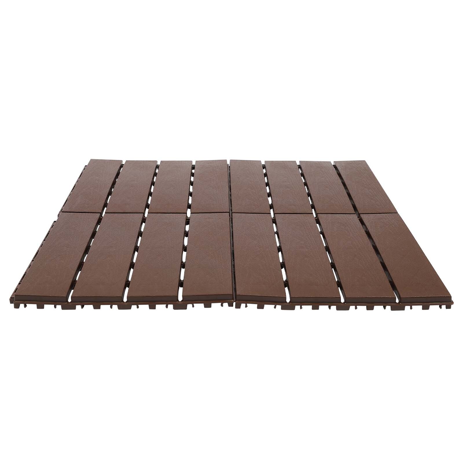 Balcony Flooring 12-Pack Interlocking Deck Tiles 12x12in Floor Tiles Flooring